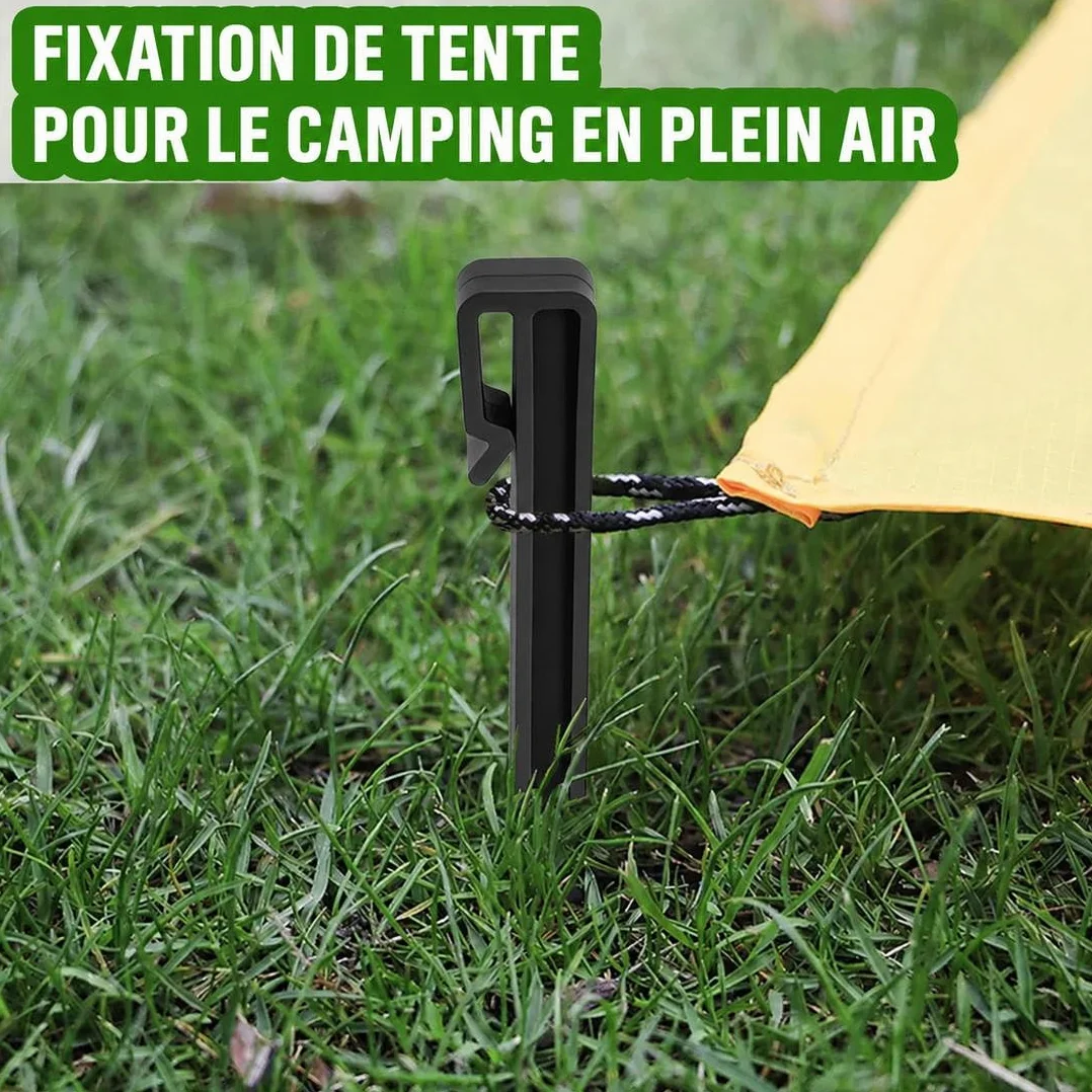 Lot de 30 piquets d'ancrage de Jardin,25 cm, en Plastique,Clous de Sol avec Crochets, pour Bordure de Paysage, piquets d'ancrage pour Bordure, terrasse, Planche, tentes de Jardin