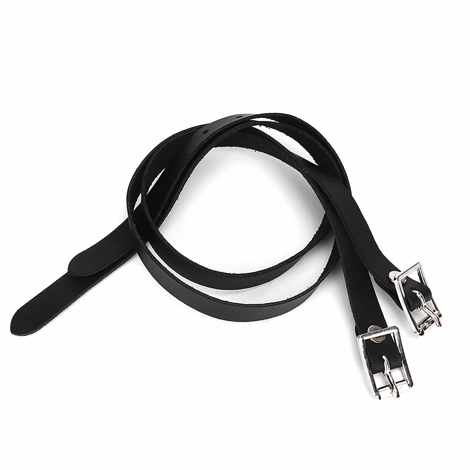 Sangle D'éperons en Cuir,2Pcs Lanières Réglables Étrivières Courroies Allongées Boucle en Acier Inoxydable Équitation Fixation sur Bottes de Cowboy pour Contrôle L'équitation Sports 50cm