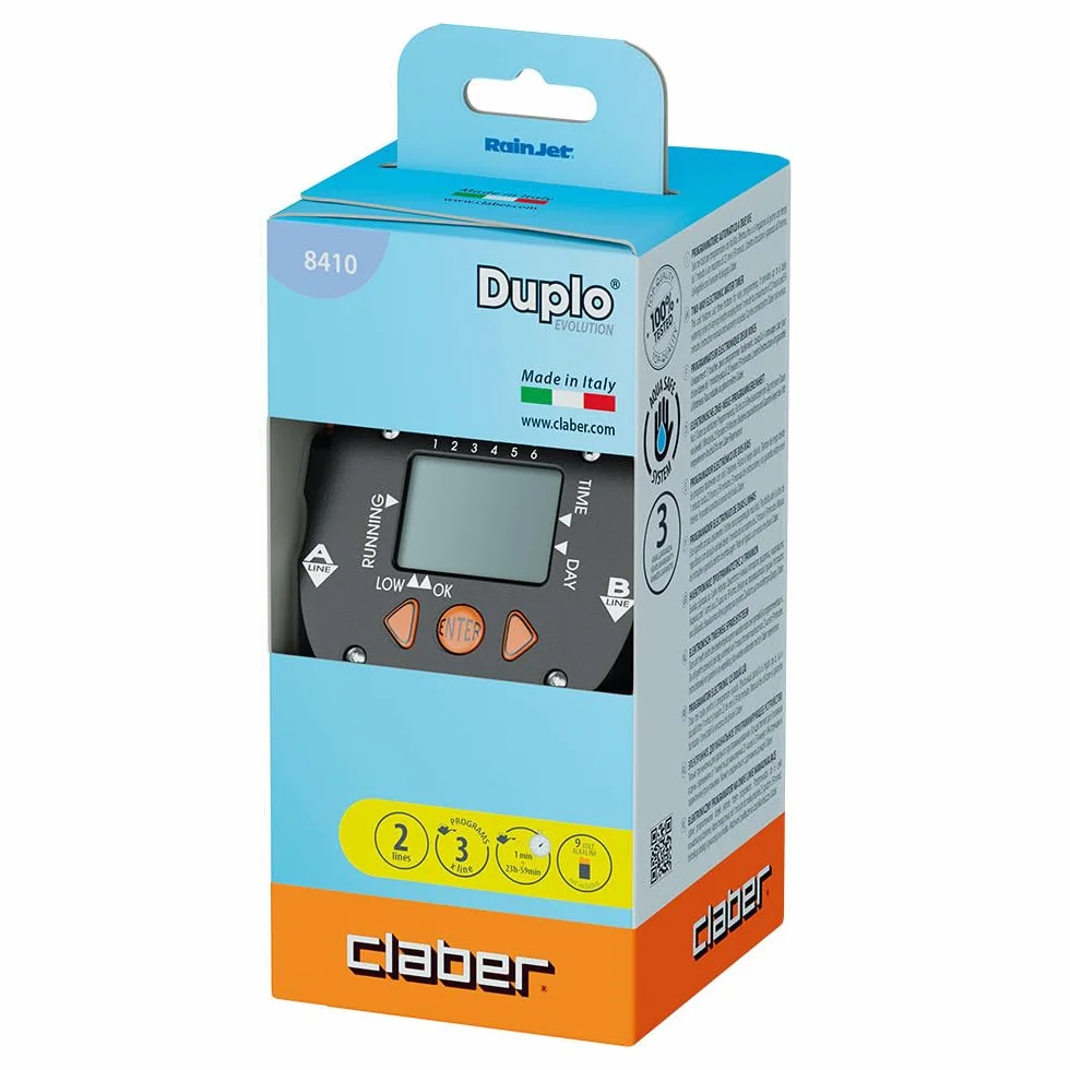 Claber Aquadue Duplo Evolution Programmateur Arrosage Automatique Deux Voies