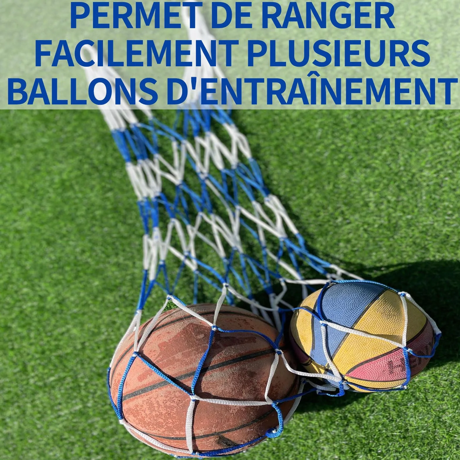 FlyWave Filet Ballon de Foot, Sac à Ballon, Rangement Ballon, Filet Pare Ballon, Sac Ballon de Basket, Filet de Foot, 1-10 Ballons, Nylon Réutilisable