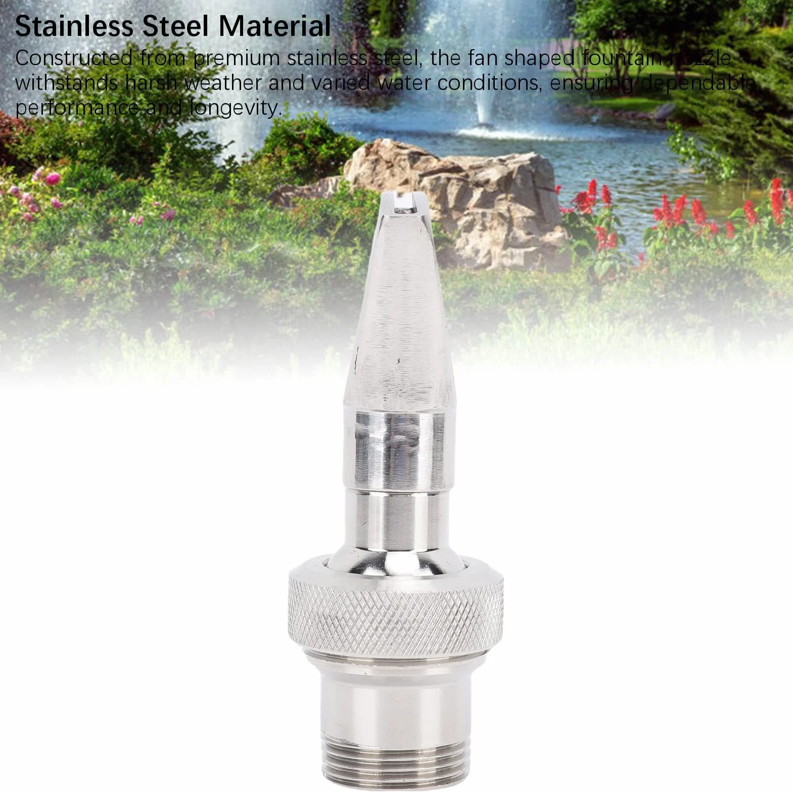 Buse de Fontaine en Acier Inoxydable, Filetage 3/4" et 1/2", Bec de Canard Plat, Universelle pour Jardin
