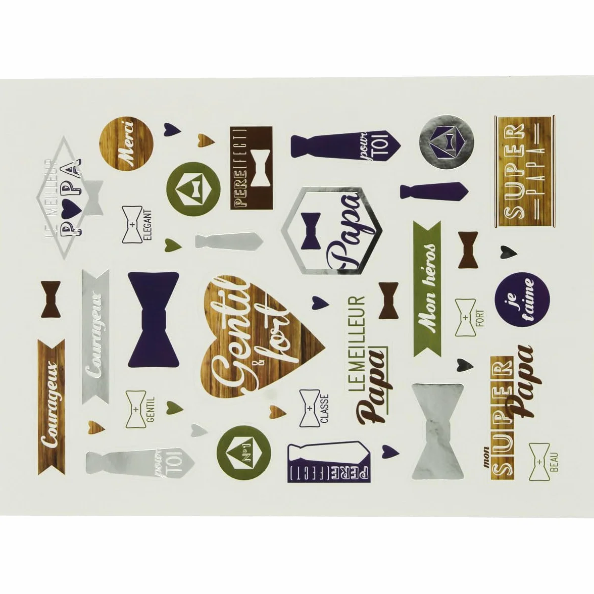 Sticker Super Papa 41 pièces foil
