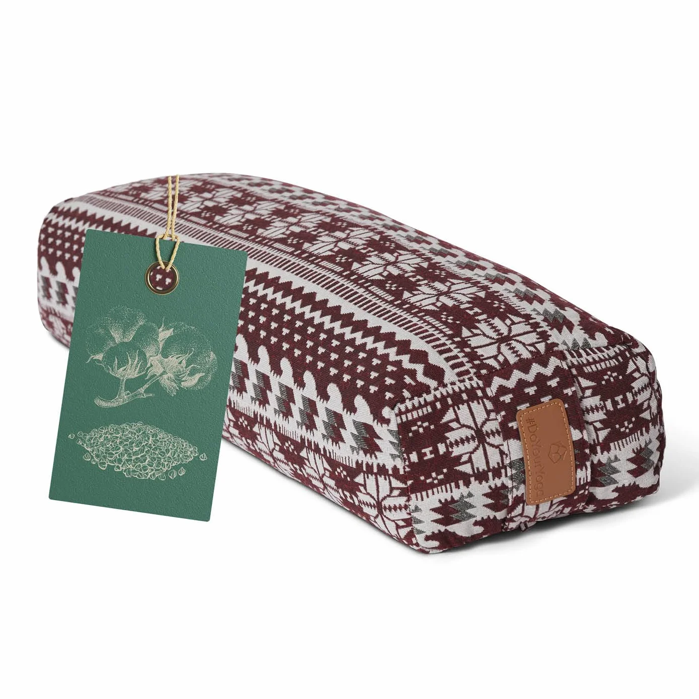 DoYourSports Coussin Carré de Yoga et Méditation »Paravati« - Yoga Bolster Zafu avec Remplissage de Coques de Sarrasin Organique - 67 x 13 cm – Siege Méditation Confortable