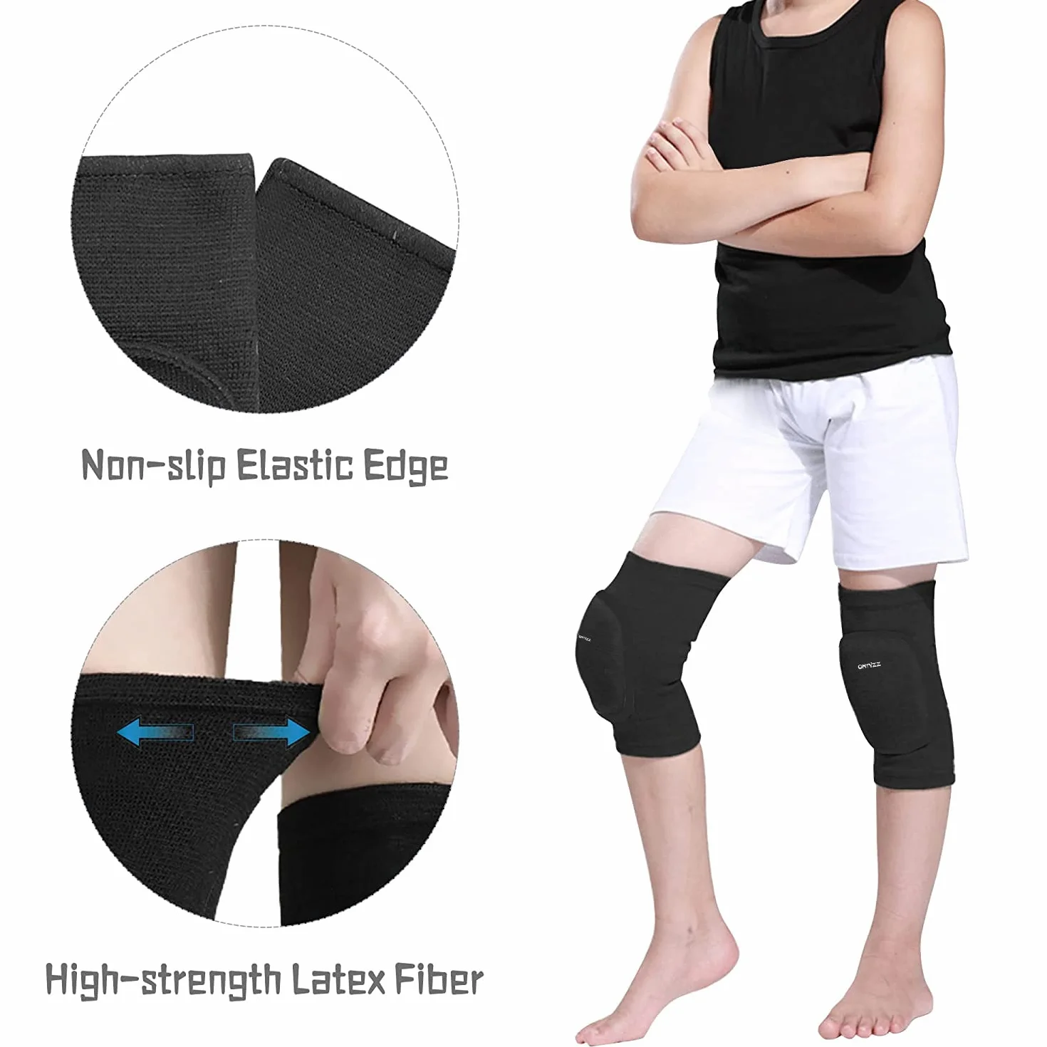 ONTYZZ Enfants Genouillère 1 Paire Genou Appui de Manchon de Compression Respirant Élastique Épaissir Éponge Genouillères pour Danse Arts Martiaux Volleyball