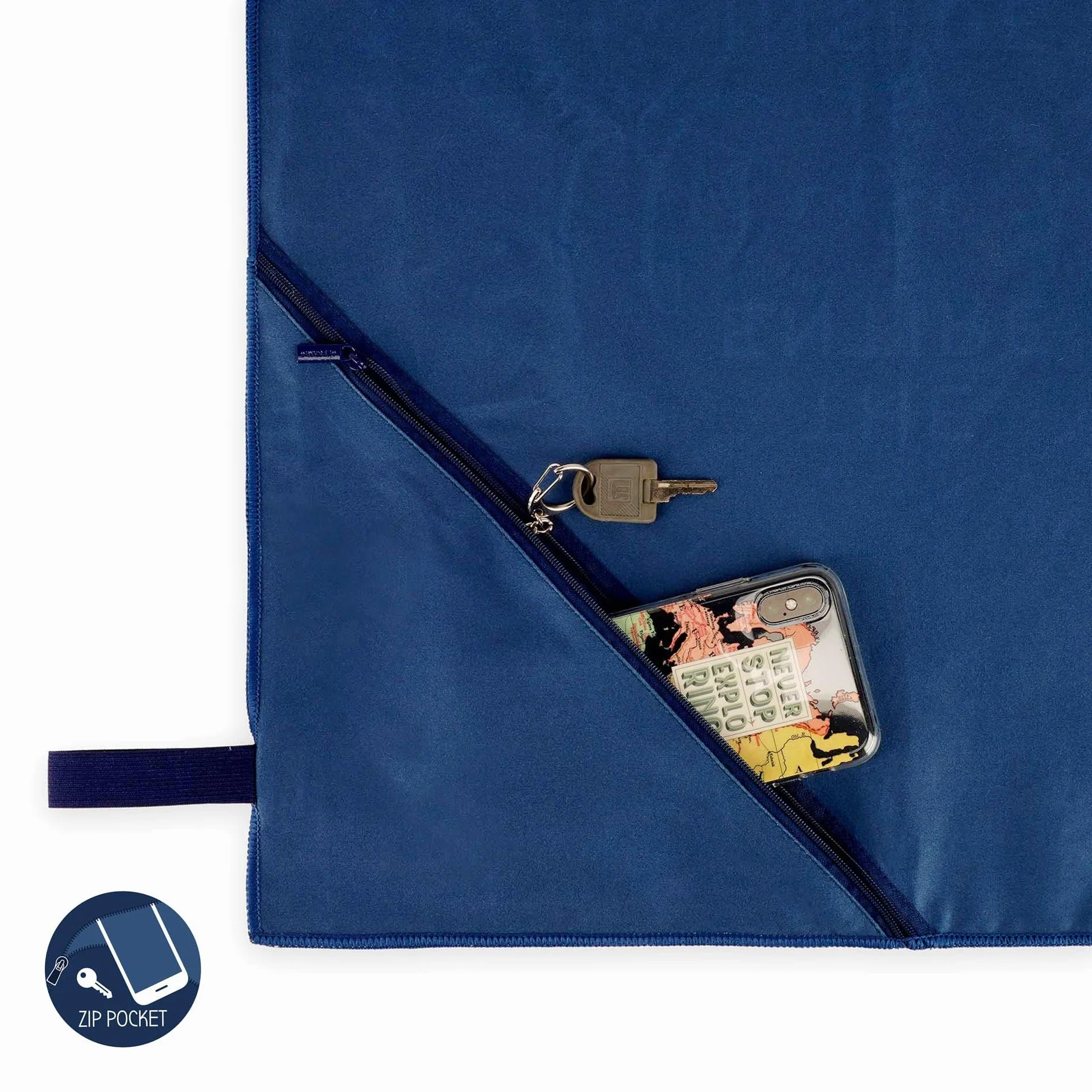 Legami - Serviette de fitness, serviette de gym, serviette en microfibre avec poche zippée, avec élastique, compact, séchage rapide, ultra absorbant, ultra léger, pour sport, 45 x 80 cm, thème étoiles
