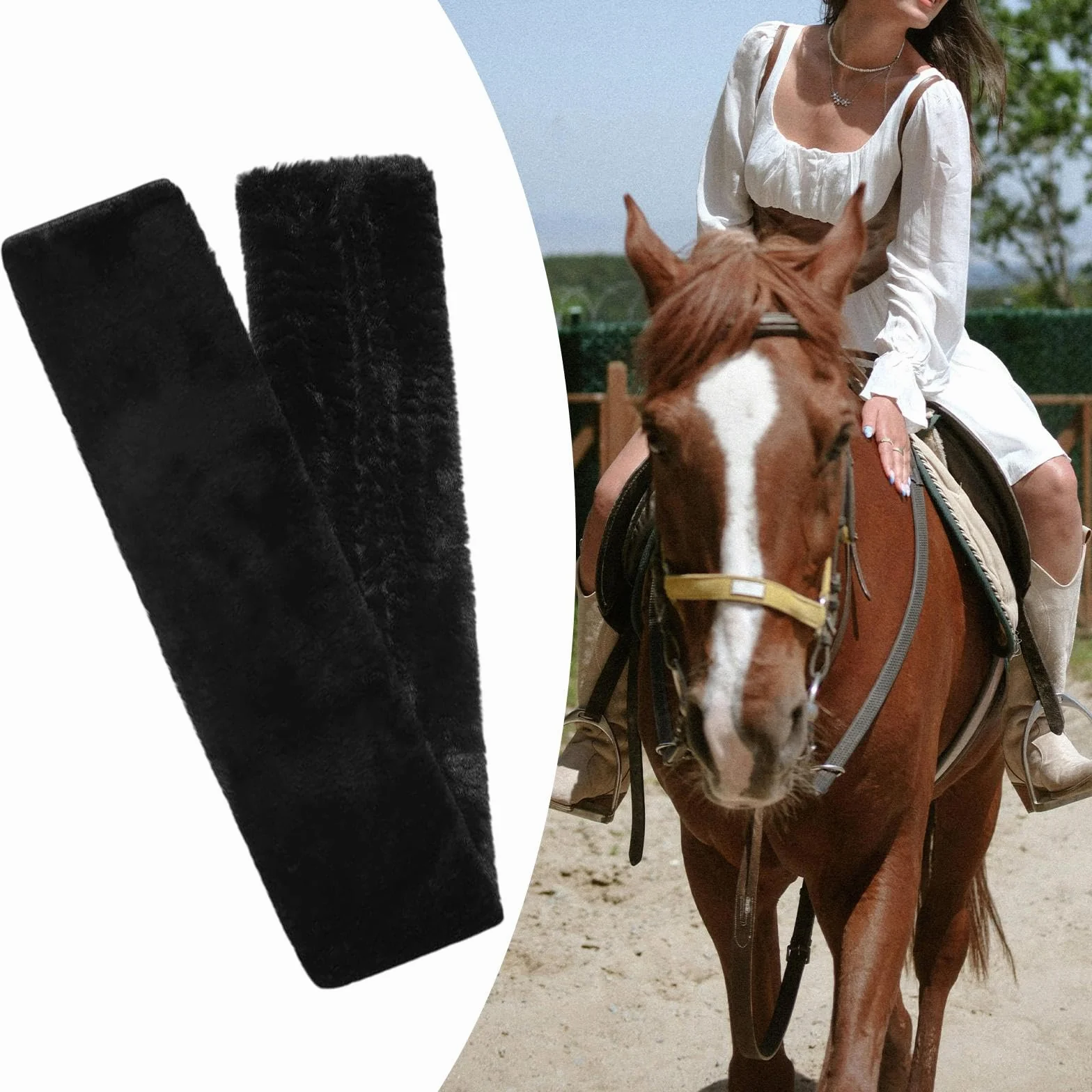 Housse de Sangle pour Cheval Absorbant la Transpiration, protège-Ventre Souple, Protection pour Le Saut, Les présentations Quotidiennes, Le Dressage, Noir