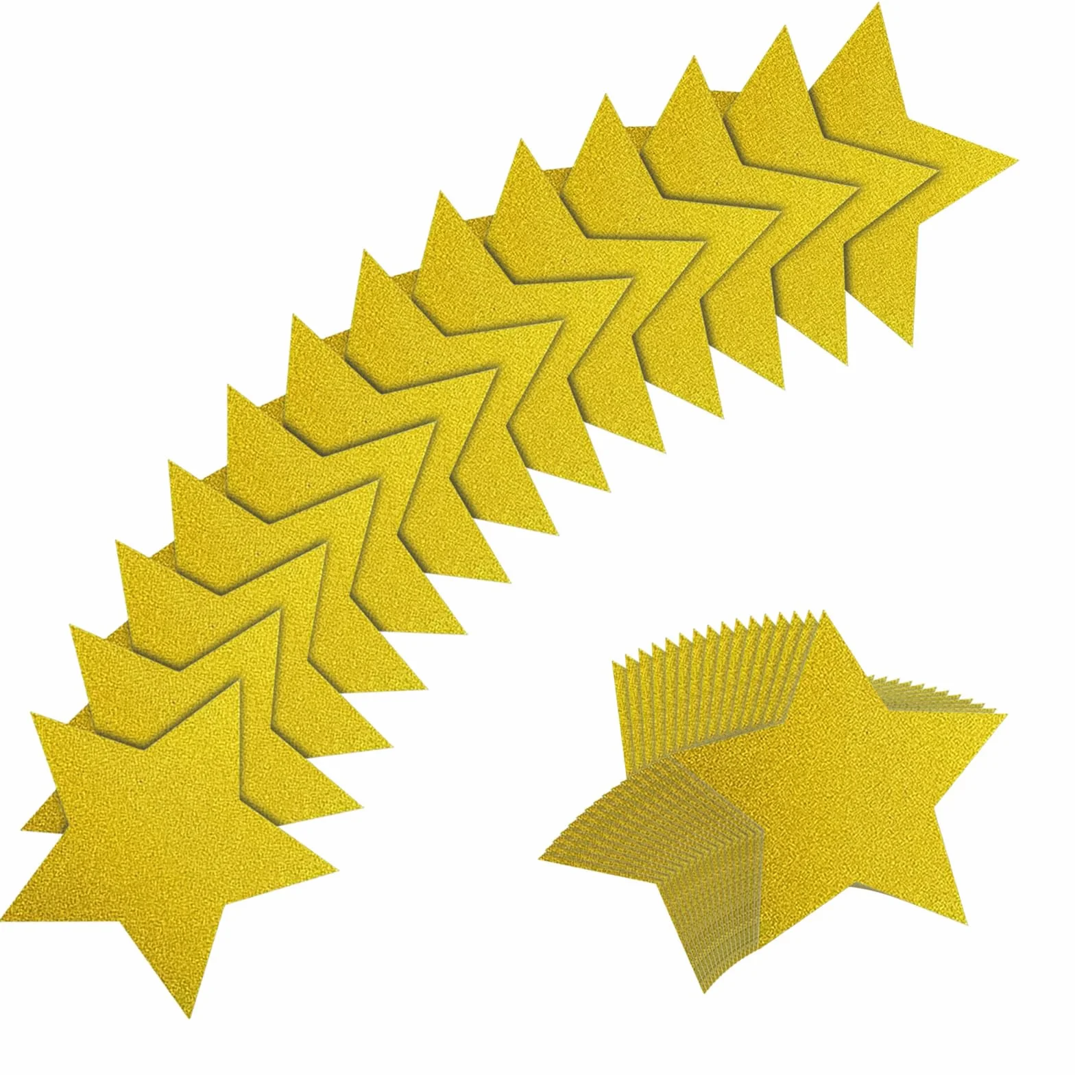 Figurines en forme d'étoile pailletée de 15 cm en carton - Lot de 60 avec double impression dorée pour artisanat