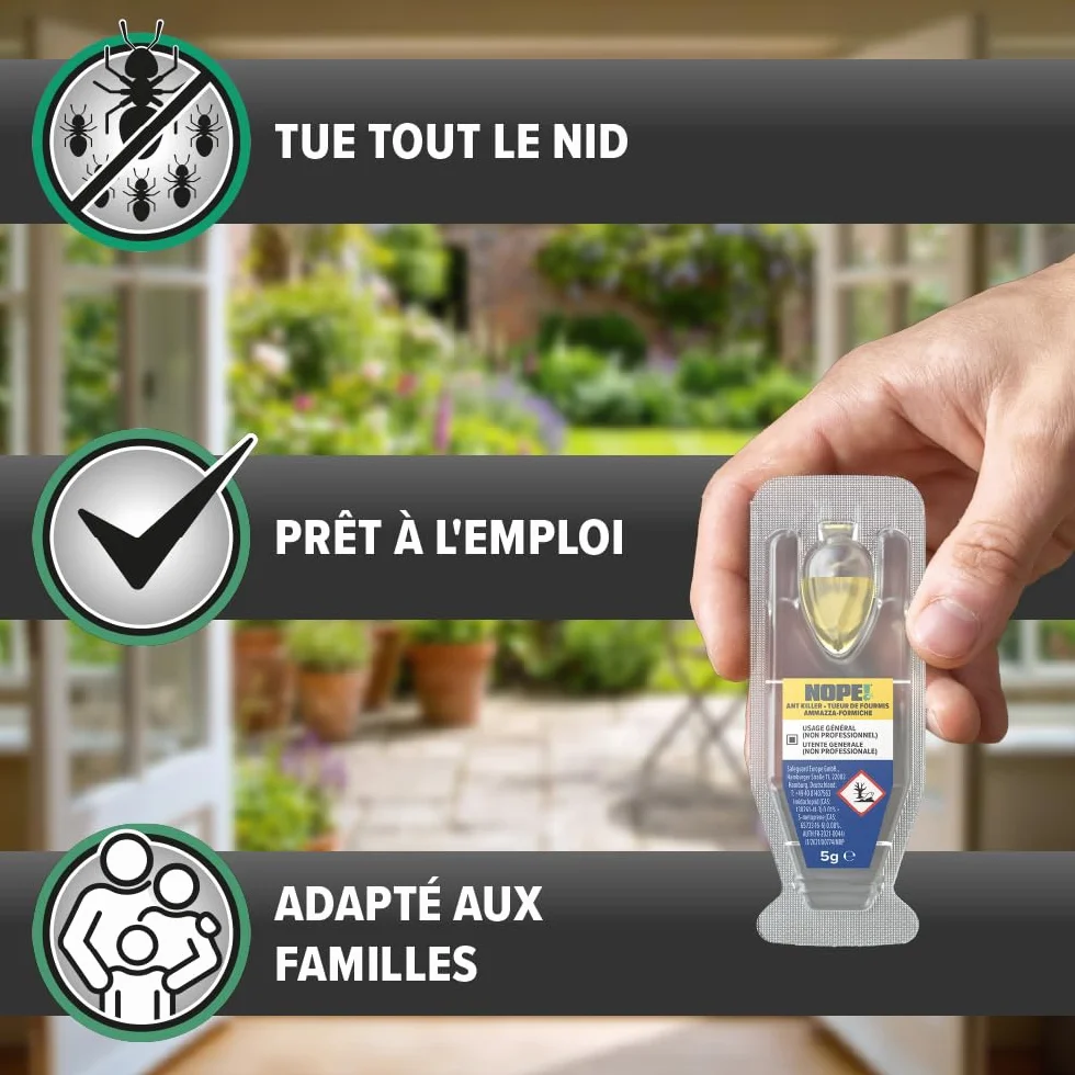 Pièges Anti-Fourmis Boîtes Appât 2 x 3 Gel à Effet Retardé Intérieur Extérieur