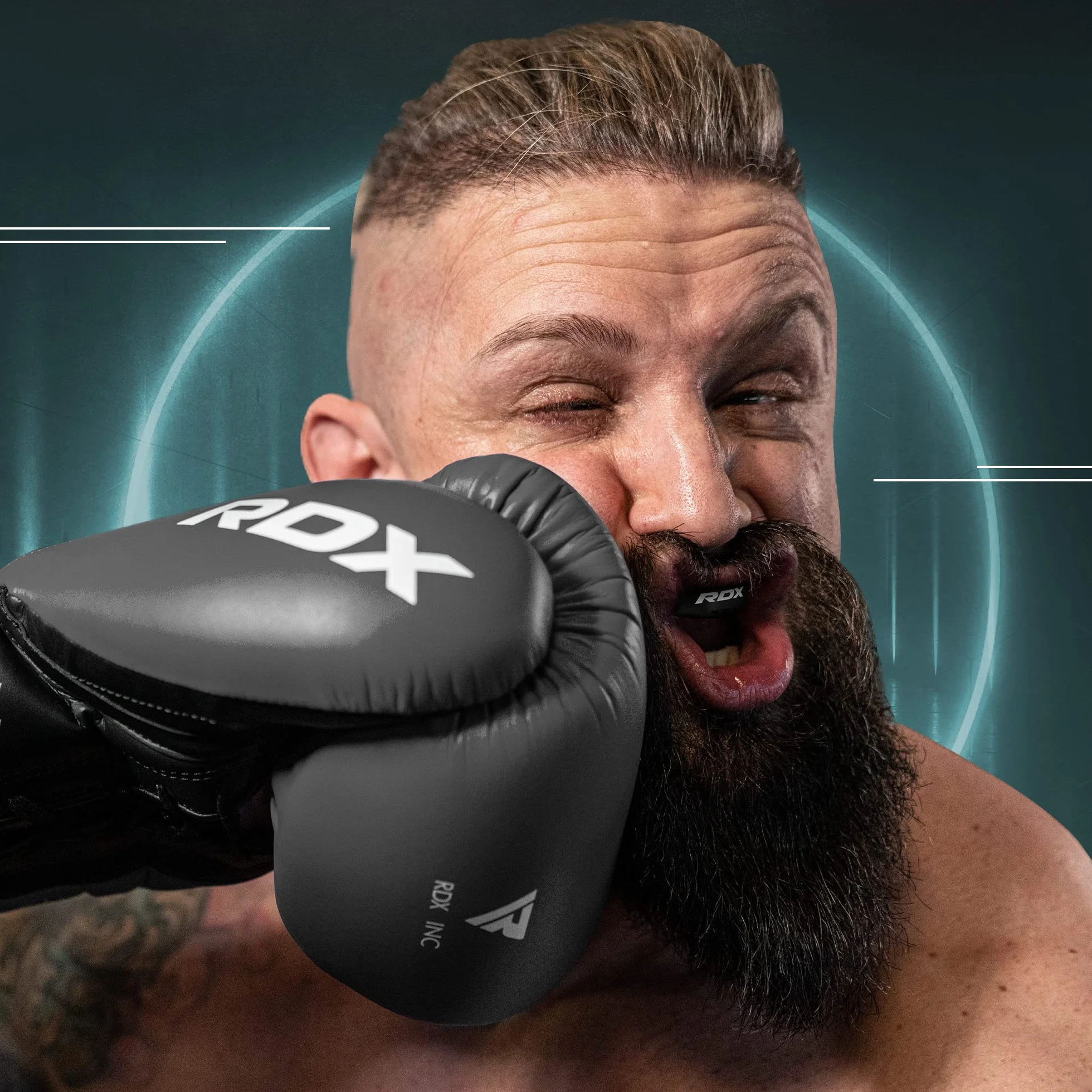 RDX Protège-Dents, Gouttière Coque Dentaire Pour Rugby, MMA, Hockey, Judo, Karaté, Arts Martiaux et Boxe, Respirant et Ajustable, Contient une boîte de rangement unique.