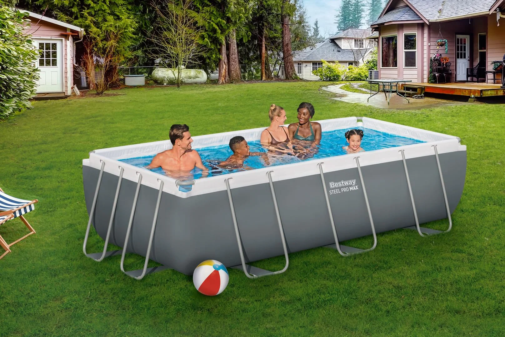 Bestway Steel Pro Max Kit Piscine Hors Sol 404 x 201 x 100 cm Gris