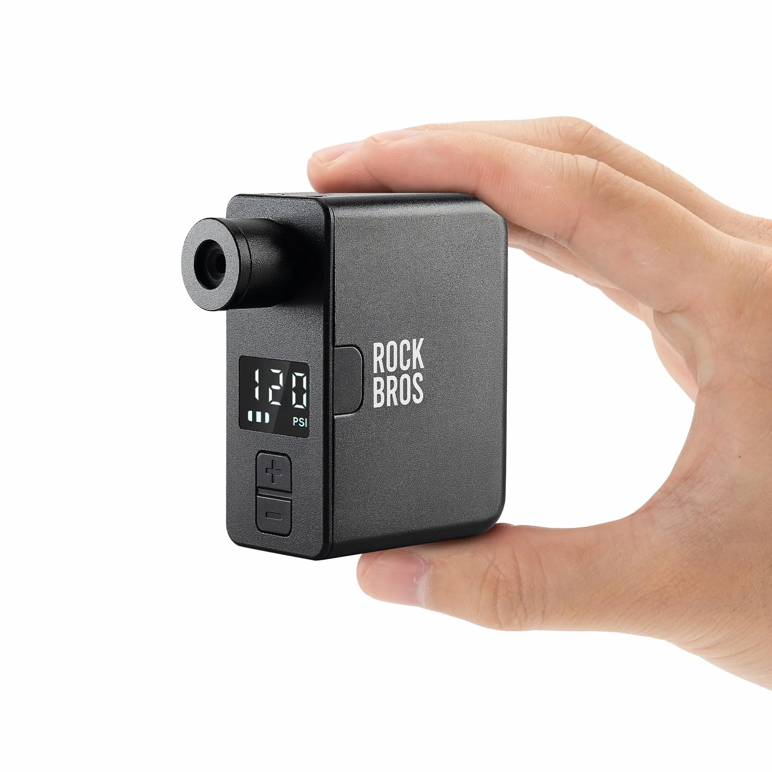 ROCKBROS Pompe à Vélo Electrique Mini avec Manomètre LED, Pompe à Air Max 120 PSI Rechargeable, Gonfleur Auto-Stop, valves Presta/Schrader, pour VTT Vélo de Route et de Ville VTC