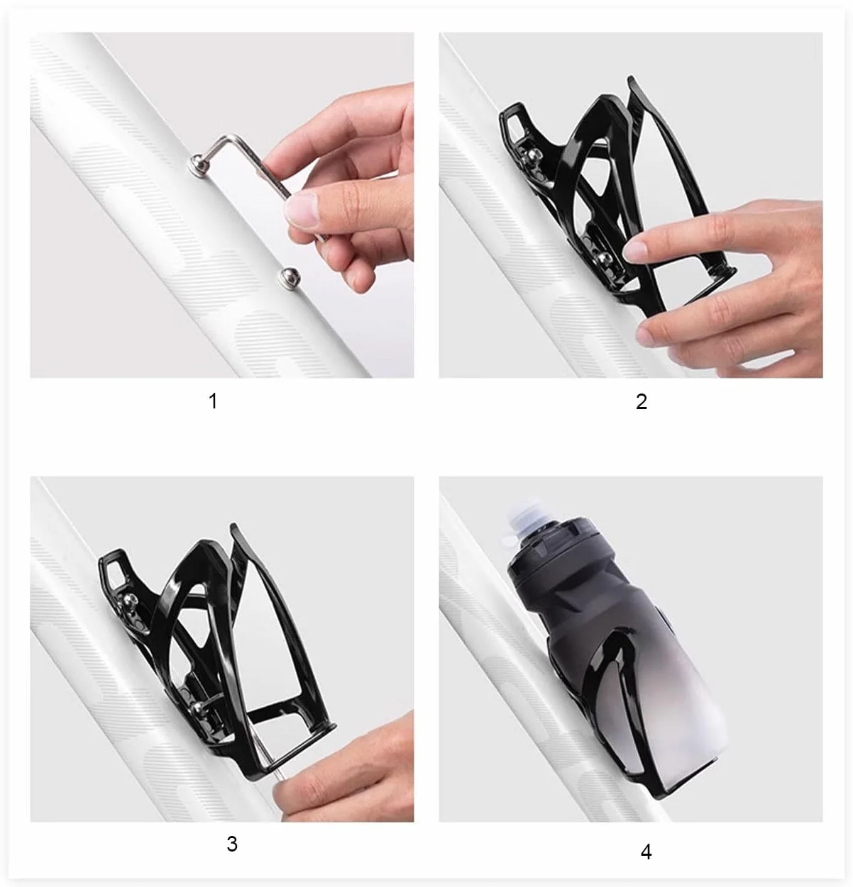 Porte-bidon Universel léger pour VTT et vélo de Route. Fixation Rapide et étanche, Compatible avec Tous Les Cadres