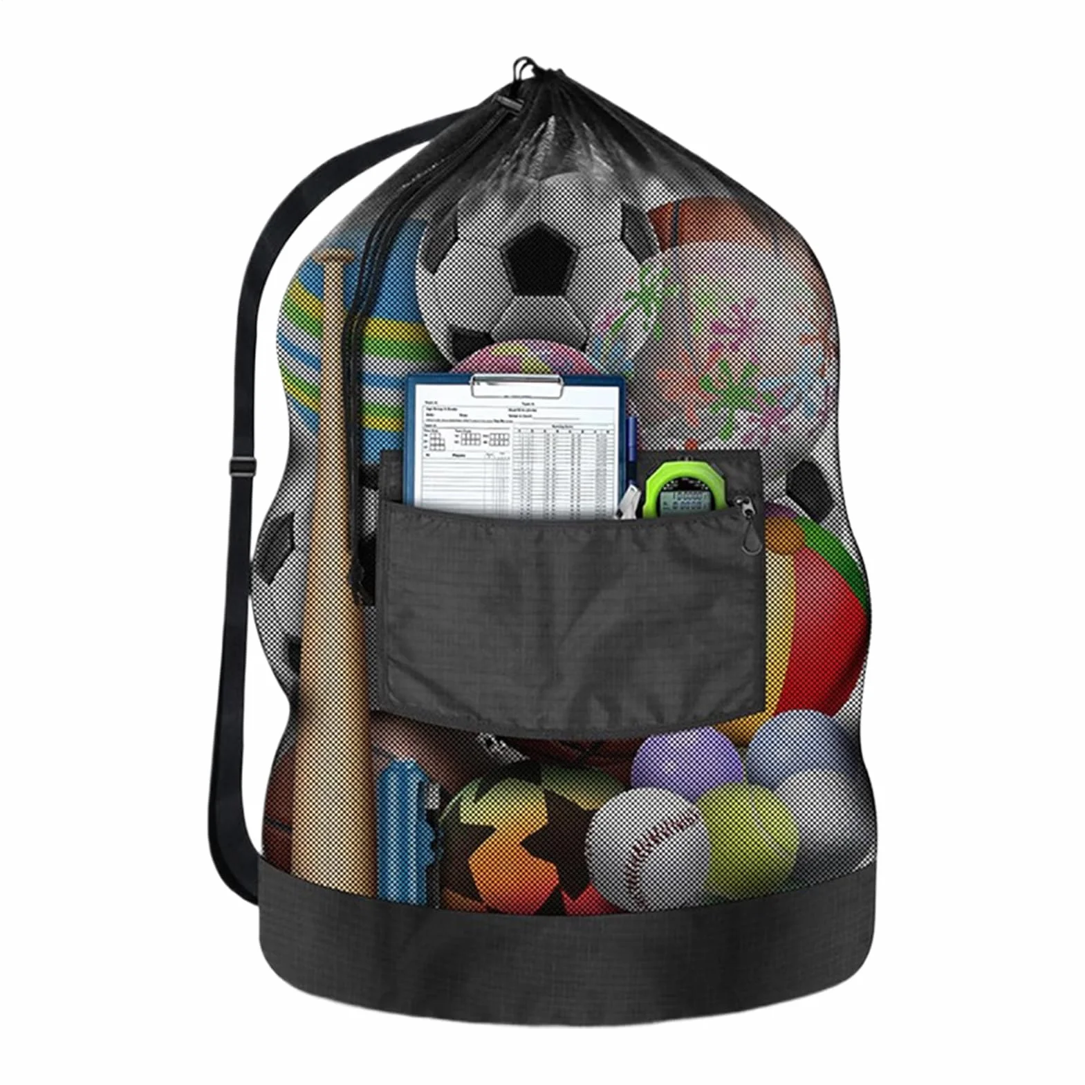 Generico Sac en Filet pour de Plage – Fermeture à Cordon Robuste pour Rangement de Ballons – Accessoires de Sport pour Piscine Gym Volley-Ball
