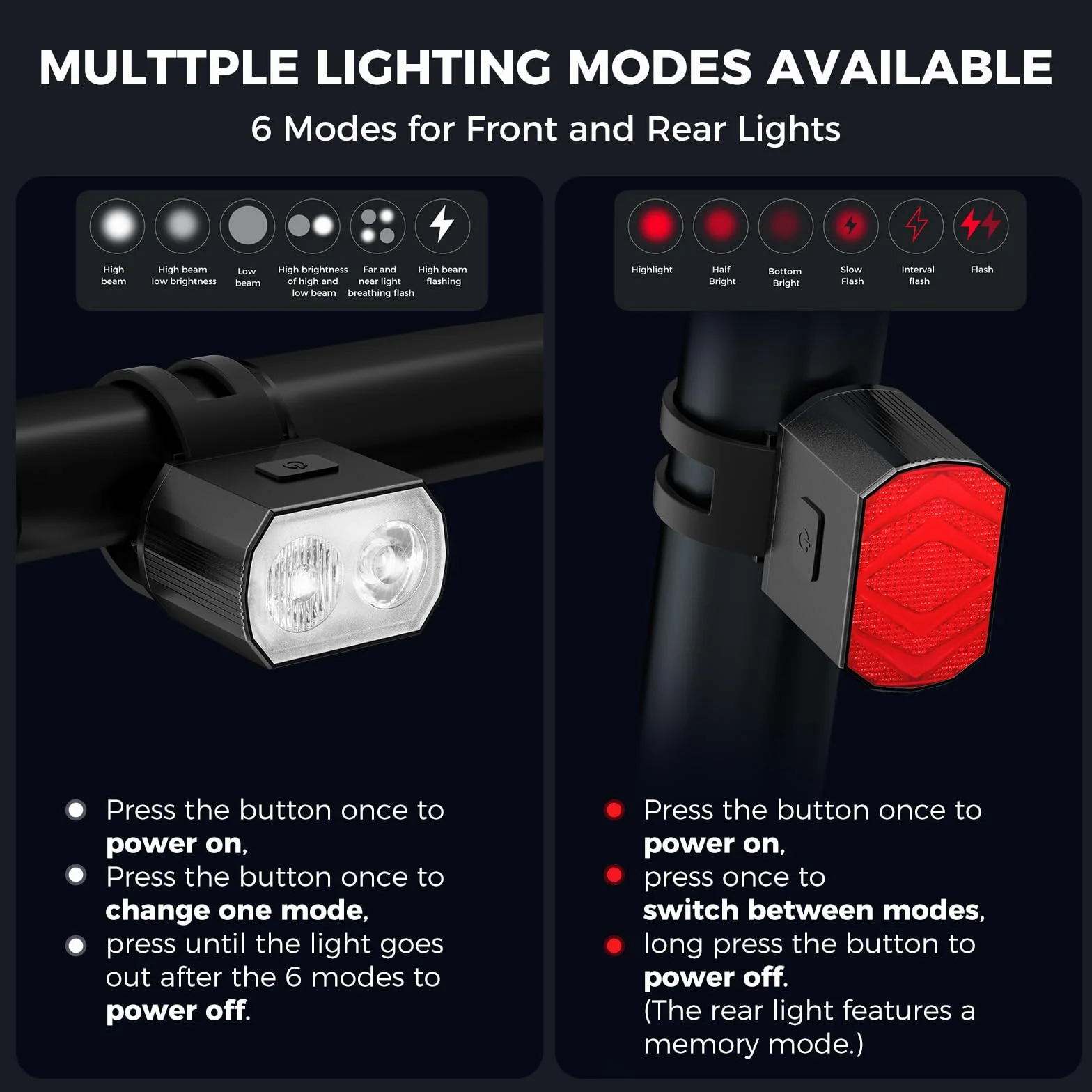 Blendura Lampe Velo LED Lumiere Velo Avant et Arriere Rechargeable par USB Éclairage Lampe Velo Étanche Lumière Vélo Convient à la Plupart des vélos