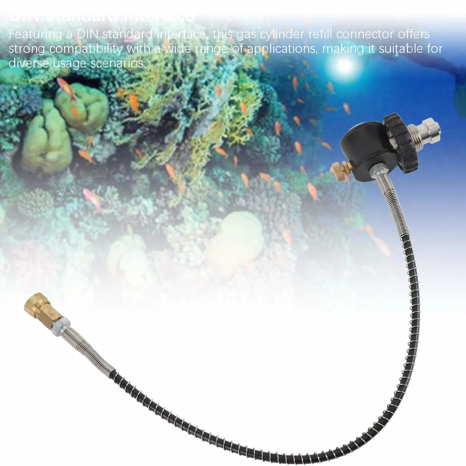 Paint Ball Gun,Pcp Air Tank,Valve Scuba Cylinder Adapter Air Hose Paintball Scuba Filling Station High Pressure Tank Filling Adapter for Paintball Pcp Din Port
