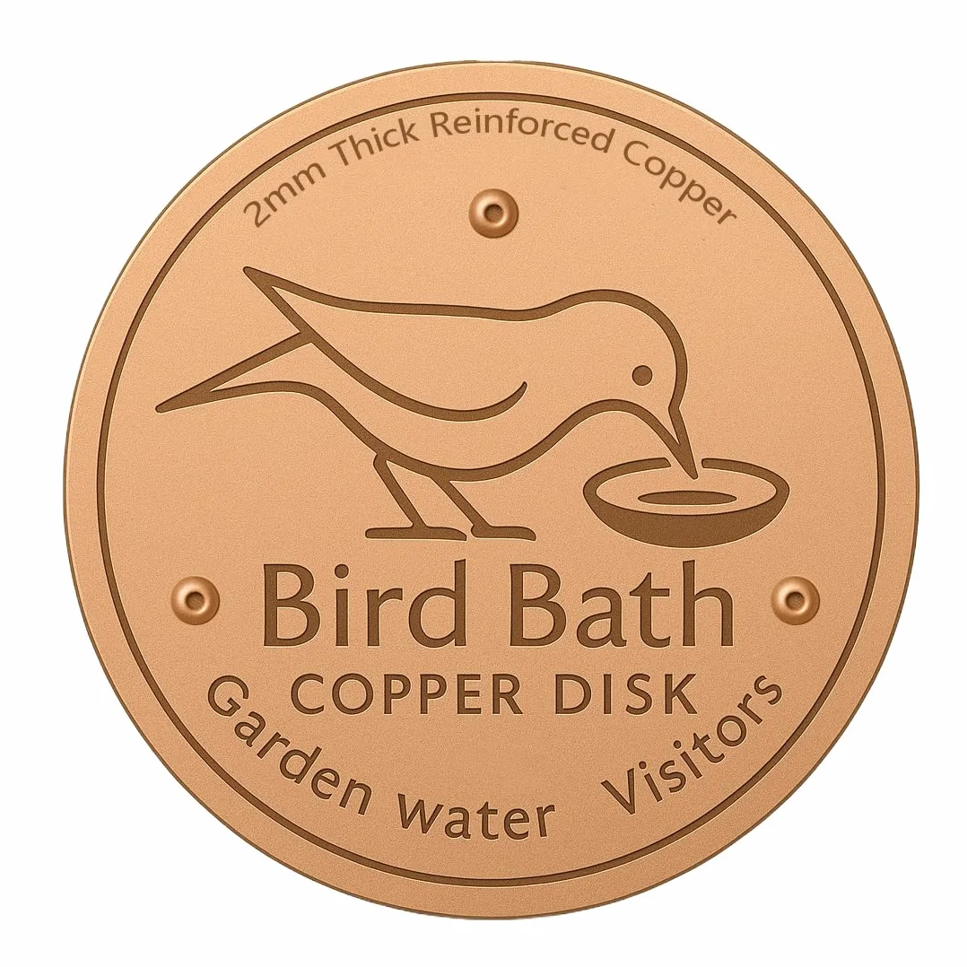 Disque De Purification Cuivre Rouge pour Bain d'oiseaux, Nettoyeur De Bassin pour Oiseaux, Accessoires