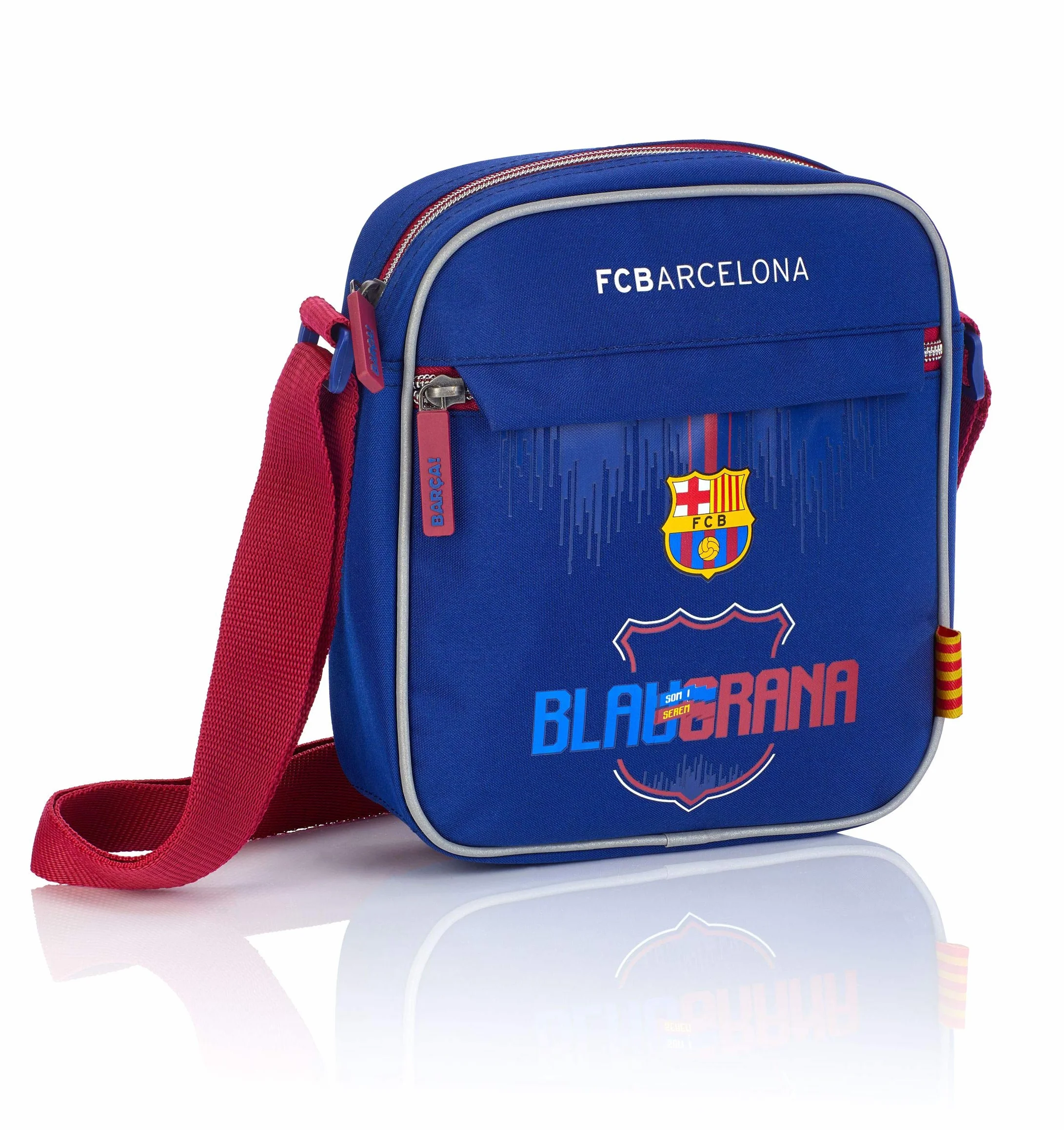 F.C. Barcelona Jungen FC-224 Sac à bandoulière Bleu Marine/Bordeaux 23 x 21 x 6 cm