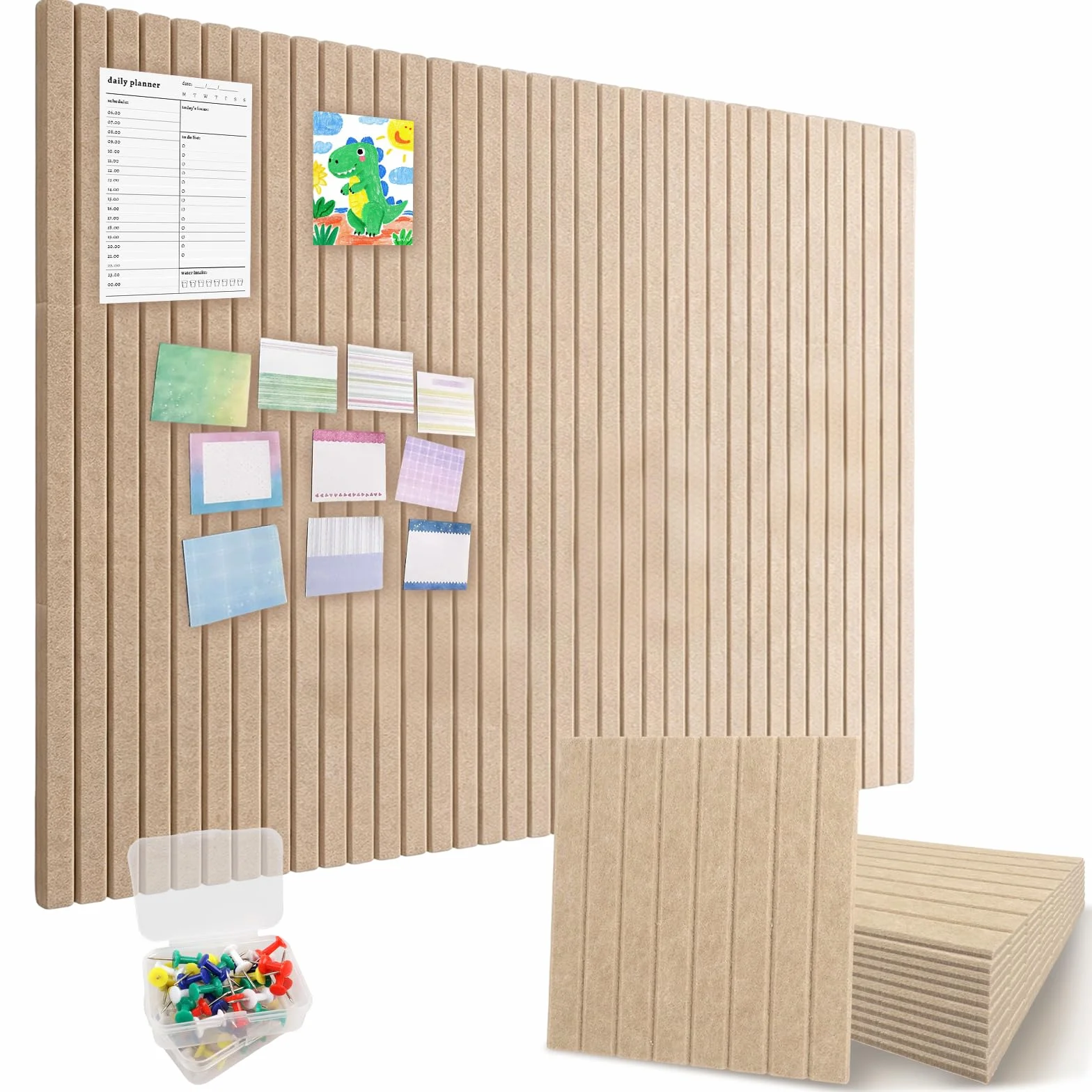 Panneau Feutre Auto-Adhésif 90x120cm 12 Pièces Tableau en Feutre Adhésif Panneaux Muraux pour Bureau École Photo Memo