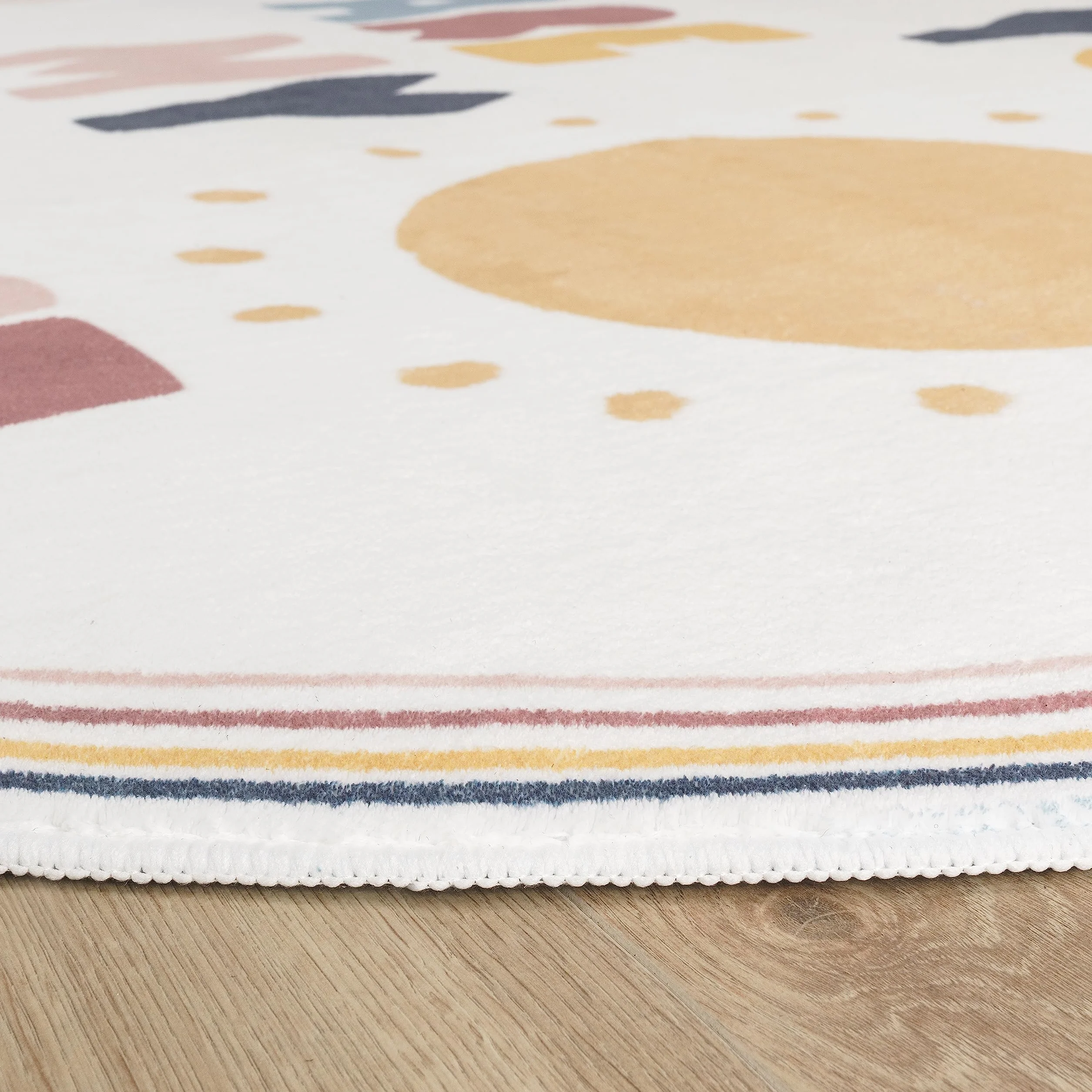 Paco Home Tapis Rond Arc-en-Ciel Lavable en Machine 160 cm Multicolore