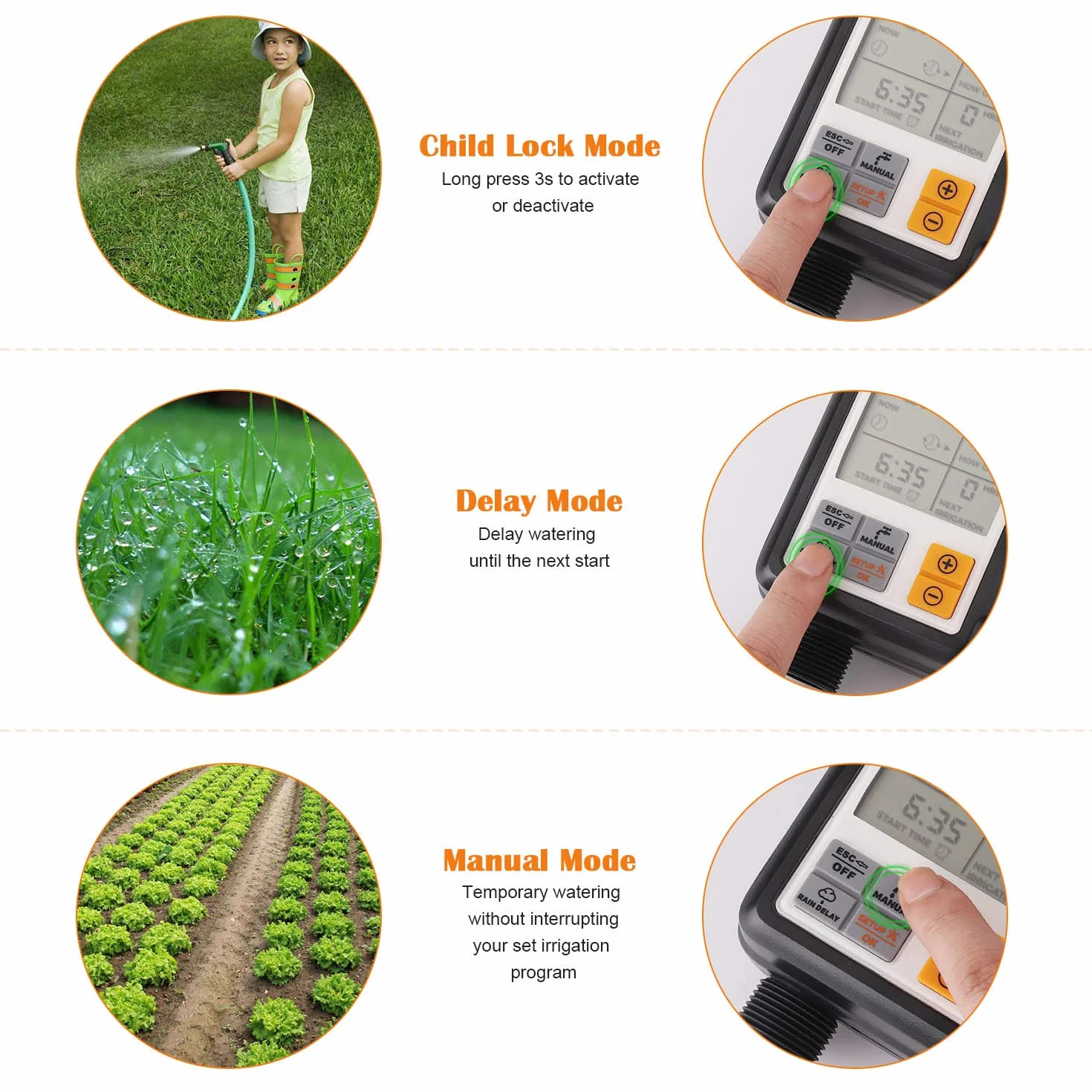 Johgee Minuterie Arrosage Automatique Jardin Programmateur Extérieur avec Grand Écran LCD