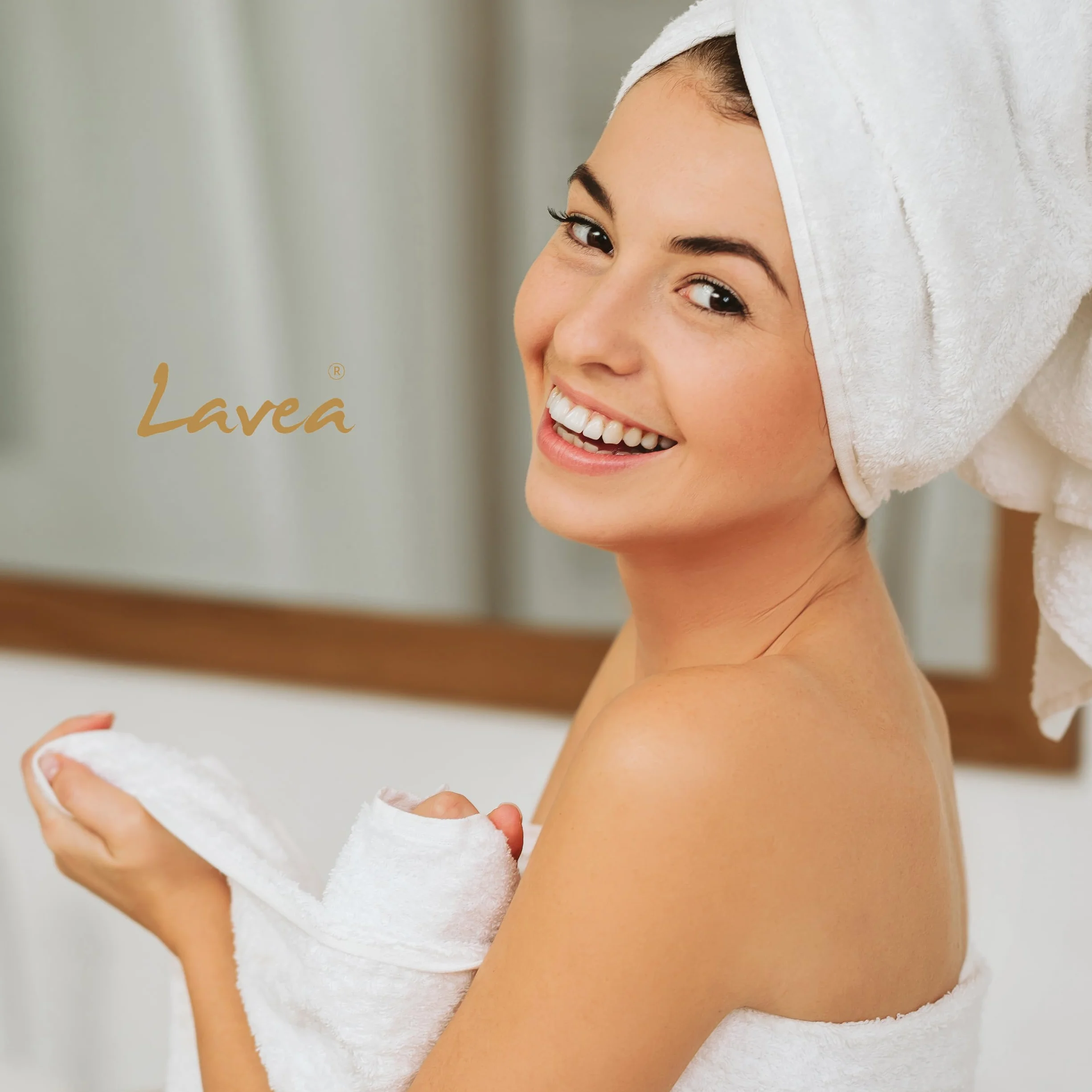 Lavea Lot de 10 Gants de Toilette 15x21 cm en Éponge 100% Coton Rose Pastel