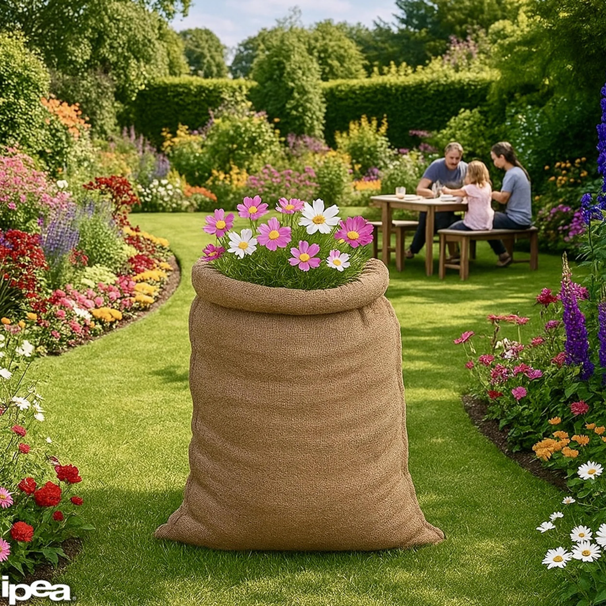 Sacs en toile de Jute IPEA 80 x 50 cm 5 unités Naturelle pour Bricolage Décoration Jardin