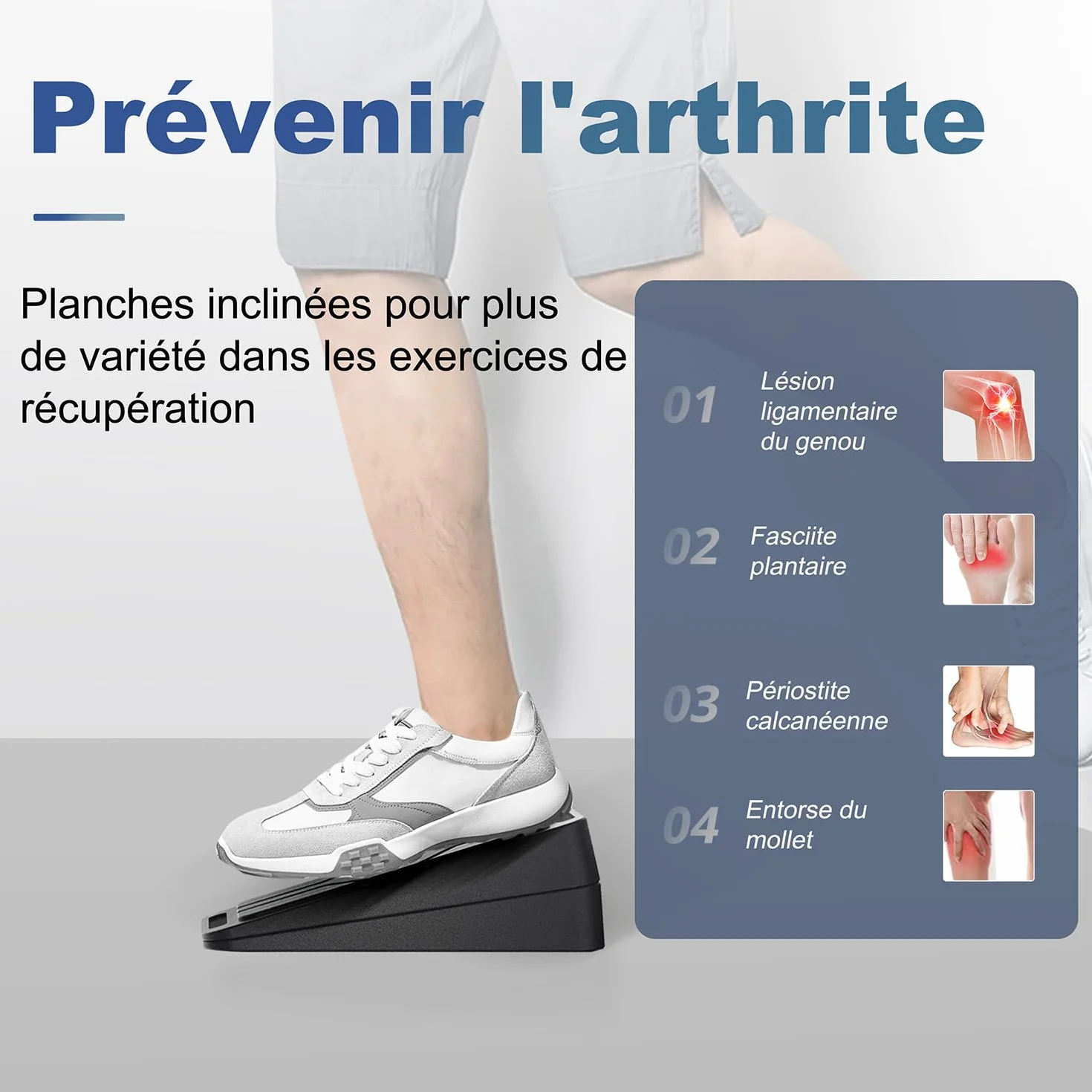 BOOSTEADY Planches Inclinées Antidérapante, 3/6PCS Slant Board, Planche d'Étirement Mollets Réglables