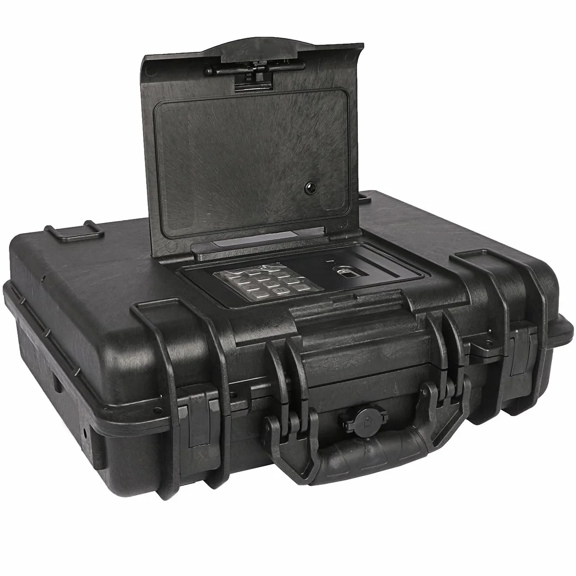 Qisan Coffre-fort pour pistolets, portable, étanche, anti-vol, avec serrure à clé et mot de passe numérique, en acier, avec câble
