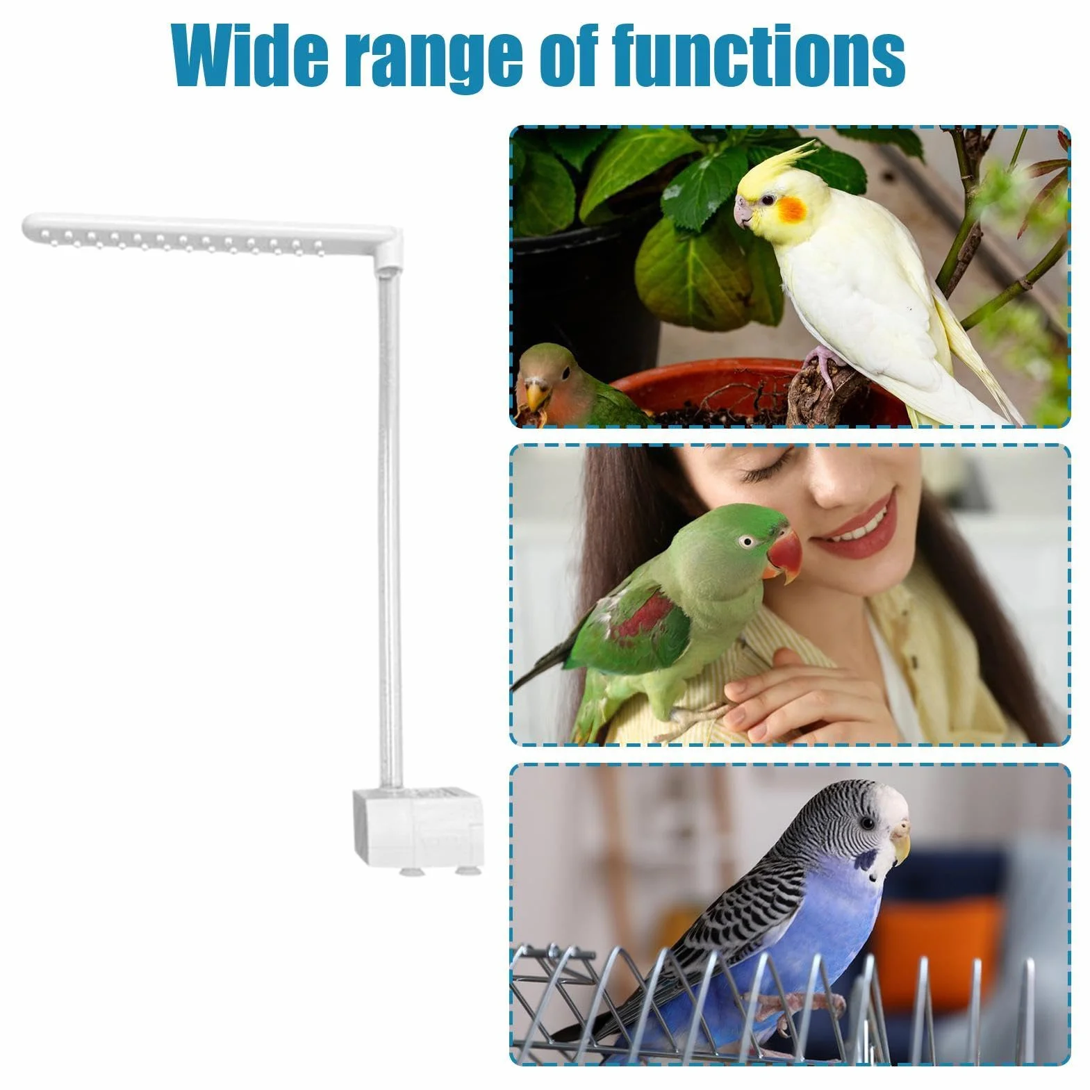 Fontaine à oiseaux automatique pour bain de perruches, calopsittes, inséparables