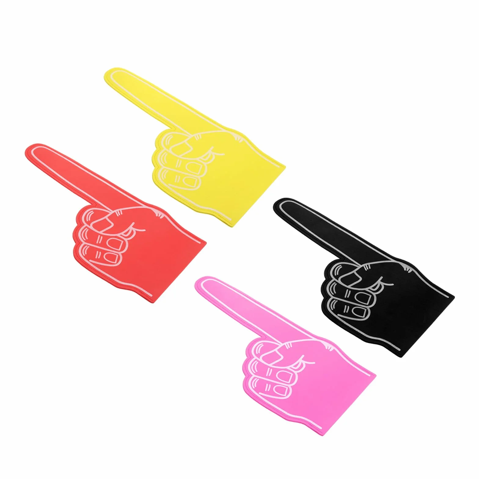 PATIKIL Géant Mousse Doigt 18 Pouce 4 pcs EVA Mousse Pom-Pom pour Sports Événements Multicolore
